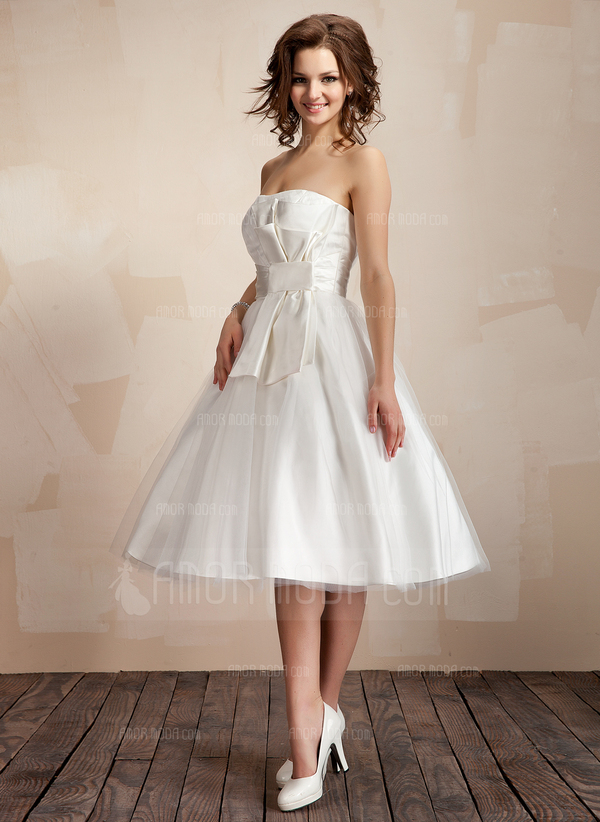 Ligne-A/Princesse Cœur Mi-longues Satin Tulle Robe de Mariée avec Ondulé (002011726)