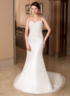 Robe de Mariée Sirene Cœur Traine courte Taffetas Robe de Mariée avec Ondulé Dentelle Perlé (002000137)