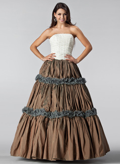 Formal Dresses Sydney Ball-Gown Strapless Floor-Length Taffeta Lace Quinceanera Dress With Ruffle (021005220) Formal Dresses Sydney Ball-Gown Strapless Floor-Length Taffeta Lace Quinceanera Dress With Ruffle (021005220)