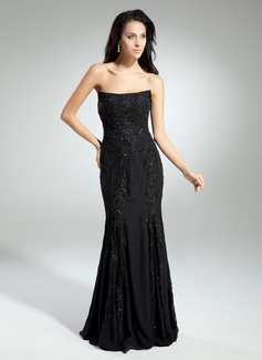 Robe de Bal de Promo Gaine Sans bretelles Longeur au sol mousseline de soie Robe de Bal de Promo avec Dentelle Brodé (018014965) Robe de Bal de Promo Gaine Sans bretelles Longeur au sol mousseline de soie Robe de Bal de Promo avec Dentelle Brodé (018014965)