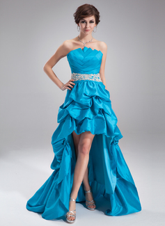 Robe de Bal de Promo Ligne-A/Princesse Col roulé Assymetrique Taffetas Robe de Bal de Promo avec Ondulé Brodé Appliques (018020930) Robe de Bal de Promo Ligne-A/Princesse Col roulé Assymetrique Taffetas Robe de Bal de Promo avec Ondulé Brodé Appliques (018020930)