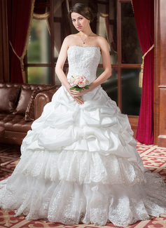 Robe de Mariée bal Cœur Traîne Chapelle Taffetas Organza Robe de Mariée avec Ondulé dentelle Perlé (002000268) Robe de Mariée bal Cœur Traîne Chapelle Taffetas Organza Robe de Mariée avec Ondulé dentelle Perlé (002000268)