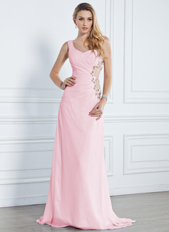 Avondjurken Zeemeermin Een-Schouder Korte Sleep Chiffon Avondjurk met Roes Kraal (017013090) Avondjurken Zeemeermin Een-Schouder Korte Sleep Chiffon Avondjurk met Roes Kraal (017013090)