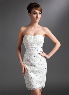 Robe de Mariée Coupe droite Cœur Mi-longues Satin Dentelle Robe de Mariée avec Ondulé Dentelle Perlé (002011965) Robe de Mariée Coupe droite Cœur Mi-longues Satin Dentelle Robe de Mariée avec Ondulé Dentelle Perlé (002011965)