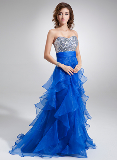 Robe de Bal de Promo Ligne-A/Princesse Cœur Longeur au sol Organza Pailleté Robe de Bal de Promo avec Ondulé (018004862) Robe de Bal de Promo Ligne-A/Princesse Cœur Longeur au sol Organza Pailleté Robe de Bal de Promo avec Ondulé (018004862)