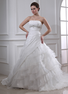 Robe de Mariée bal Sans bretelles Traîne Chapelle Taffetas Organza Robe de Mariée avec Ondulé Dentelle Perlé (002001224) Robe de Mariée bal Sans bretelles Traîne Chapelle Taffetas Organza Robe de Mariée avec Ondulé Dentelle Perlé (002001224)