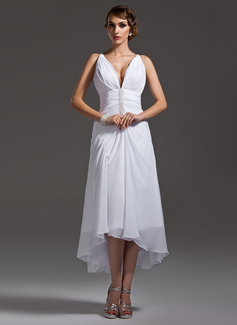 Robe de Mariée Ligne-A/Princesse Col V Assymetrique Mousseline Robe de Mariée avec Ondulé Perlé (002004593) Robe de Mariée Ligne-A/Princesse Col V Assymetrique Mousseline Robe de Mariée avec Ondulé Perlé (002004593)