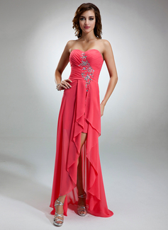 Robe de Bal de Promo Ligne-A/Princesse Cœur Assymetrique Mousseline Robe de Bal de Promo avec Ondulé Brodé (018016373) Robe de Bal de Promo Ligne-A/Princesse Cœur Assymetrique Mousseline Robe de Bal de Promo avec Ondulé Brodé (018016373)