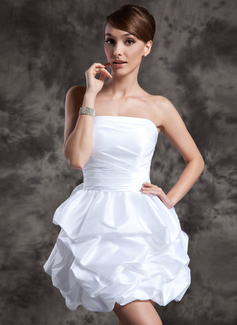 Robe de Mariée Ligne-A/Princesse Sans bretelles Court/Mini Taffetas Robe de Mariée avec Ondulé (002024073) Robe de Mariée Ligne-A/Princesse Sans bretelles Court/Mini Taffetas Robe de Mariée avec Ondulé (002024073)