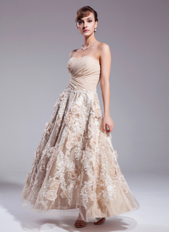 Robe de Mariée Ligne-A/Princesse Cœur Longueur cheville Mousseline Satin Dentelle Robe de Mariée avec Ondulé Fleurs Pailleté (002012841) Robe de Mariée Ligne-A/Princesse Cœur Longueur cheville Mousseline Satin Dentelle Robe de Mariée avec Ondulé Fleurs Pailleté (002012841)