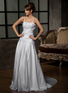 Robe de Mariée Ligne-A/Princesse Cœur Traine courte Satin Robe de Mariée avec Ondulé Dentelle Perlé (002011776) Robe de Mariée Ligne-A/Princesse Cœur Traine courte Satin Robe de Mariée avec Ondulé Dentelle Perlé (002011776)