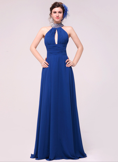 Avondjurken A-Lijn/Prinses Halter Vloerlengte Chiffon Avondjurk met Roes Kraal (017014021) Avondjurken A-Lijn/Prinses Halter Vloerlengte Chiffon Avondjurk met Roes Kraal (017014021)