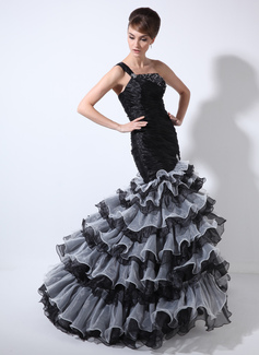 Robe de Bal de Promo Sirene Une epaule Traine longue Organza Robe de Bal de Promo avec Ondulé Brodé (018020976) Robe de Bal de Promo Sirene Une epaule Traine longue Organza Robe de Bal de Promo avec Ondulé Brodé (018020976)