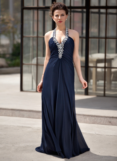 Avondjurken A-Lijn/Prinses Halter Korte Sleep Chiffon Avondjurken met Roes Kraal (017022927) Avondjurken A-Lijn/Prinses Halter Korte Sleep Chiffon Avondjurken met Roes Kraal (017022927)