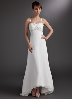 Robe de Mariée Ligne-A/Princesse Cœur Assymetrique Mousseline Robe de Mariée avec Dentelle Perlé (002012887) Robe de Mariée Ligne-A/Princesse Cœur Assymetrique Mousseline Robe de Mariée avec Dentelle Perlé (002012887)