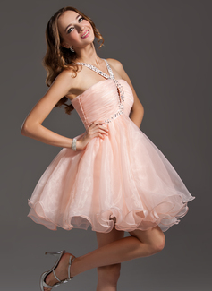 16års Bursdag Imperium V-hals Mini Organza Ballkjole med Frynse Beading Paljetter (022011155) 16års Bursdag Imperium V-hals Mini Organza Ballkjole med Frynse Beading Paljetter (022011155)