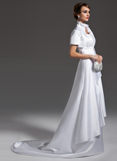 Robe de Mariée Ligne-A/Princesse Col roulé Traine courte Satin Robe de Mariée avec Ondulé (002011985) Robe de Mariée Ligne-A/Princesse Col roulé Traine courte Satin Robe de Mariée avec Ondulé (002011985)
