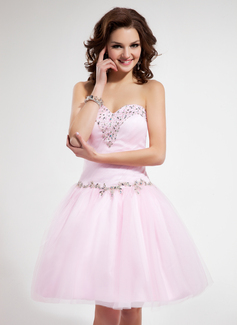 16års Bursdag A-formet/Prinsesse Sweetheart Knelengde Tulle Ballkjole med Frynse Beading Paljetter (022011130) 16års Bursdag A-formet/Prinsesse Sweetheart Knelengde Tulle Ballkjole med Frynse Beading Paljetter (022011130)
