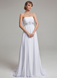 Robe de Mariée Empire Sans bretelles Traine longue Mousseline Robe de Mariée avec Ondulé Perlé (002001171) Robe de Mariée Empire Sans bretelles Traine longue Mousseline Robe de Mariée avec Ondulé Perlé (002001171)