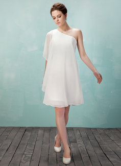 Gaine Une epaule Mi-longues mousseline de soie Robe de soirée Alumnis (022009157)
