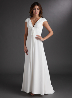 Robe de Mariée Ligne-A/Princesse Col V Traine longue Mousseline Robe de Mariée avec Ondulé Perlé (002011619) Robe de Mariée Ligne-A/Princesse Col V Traine longue Mousseline Robe de Mariée avec Ondulé Perlé (002011619)