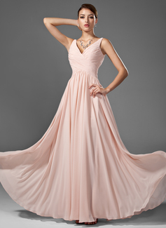 Robe de Bal de Promo Ligne-A/Princesse Col V Longeur au sol Mousseline Robe de Bal de Promo avec Ondulé (018005068) Robe de Bal de Promo Ligne-A/Princesse Col V Longeur au sol Mousseline Robe de Bal de Promo avec Ondulé (018005068)