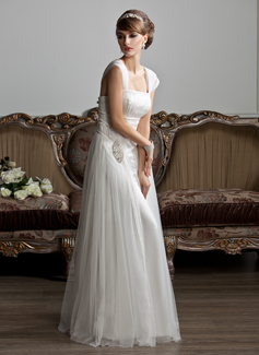 Robe de Mariée Ligne-A/Princesse Encolure carrée Longeur au sol Tulle Robe de Mariée avec Ondulé Perlé (002011588) Robe de Mariée Ligne-A/Princesse Encolure carrée Longeur au sol Tulle Robe de Mariée avec Ondulé Perlé (002011588)