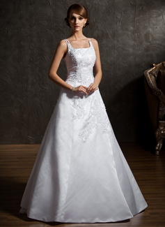 Robe de Mariée Ligne-A/Princesse Encolure carrée Traîne Chapelle Organza Satin Robe de Mariée avec Dentelle Perlé (002012906) Robe de Mariée Ligne-A/Princesse Encolure carrée Traîne Chapelle Organza Satin Robe de Mariée avec Dentelle Perlé (002012906)