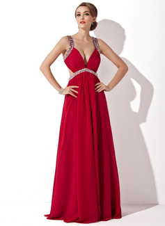 Robe de Bal de Promo Ligne-A/Princesse Col V Longeur au sol Mousseline Robe de Bal de Promo avec Ondulé Brodé Pailleté (018004792) Robe de Bal de Promo Ligne-A/Princesse Col V Longeur au sol Mousseline Robe de Bal de Promo avec Ondulé Brodé Pailleté (018004792)