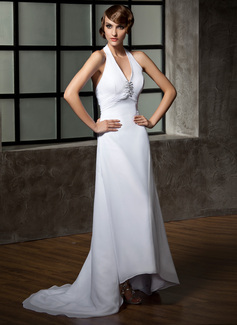 Robe de Mariée Ligne-A/Princesse Bretelles autour du cou Assymetrique Mousseline Robe de Mariée avec Ondulé Perlé Pailleté (002011696) Robe de Mariée Ligne-A/Princesse Bretelles autour du cou Assymetrique Mousseline Robe de Mariée avec Ondulé Perlé Pailleté (002011696)