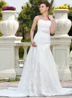 Robe de Mariée Ligne-A/Princesse Cœur Traîne Chapelle Satin Dentelle Robe de Mariée avec Perlé (002000118) Robe de Mariée Ligne-A/Princesse Cœur Traîne Chapelle Satin Dentelle Robe de Mariée avec Perlé (002000118)