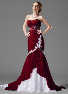Robe de Mariée Sirene Cœur Traîne Chapelle Taffetas lacet Robe de Mariée avec Ondulé Perlé (002000478) Robe de Mariée Sirene Cœur Traîne Chapelle Taffetas lacet Robe de Mariée avec Ondulé Perlé (002000478)