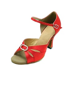 Satin Heels Sandals Latin Ballroom Dance Shoes (053013179)