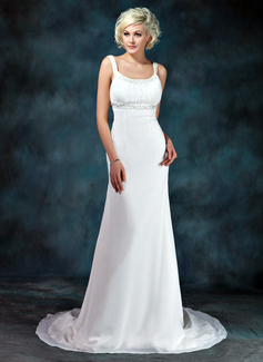 Robe de Mariée Empire Col rond Traine courte Mousseline Robe de Mariée avec Ondulé Perlé (002001673) Robe de Mariée Empire Col rond Traine courte Mousseline Robe de Mariée avec Ondulé Perlé (002001673)