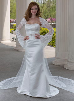 Robe de Mariée Sirene Cœur Traîne Watteau Satin Tulle Robe de Mariée avec Dentelle Perlé (002004482) Robe de Mariée Sirene Cœur Traîne Watteau Satin Tulle Robe de Mariée avec Dentelle Perlé (002004482)