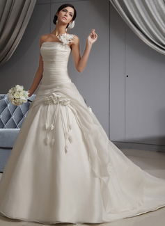 Robe de Mariée bal Une epaule Traîne Cathedral Organza Robe de Mariée avec Ondulé Fleurs (002022678) Robe de Mariée bal Une epaule Traîne Cathedral Organza Robe de Mariée avec Ondulé Fleurs (002022678)
