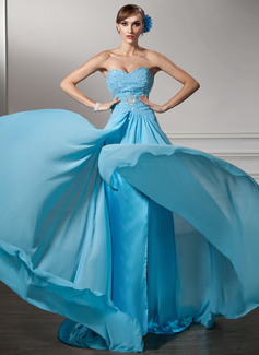 Avondjurken A-Lijn/Prinses Sweetheart Lange Sleep Chiffon Avondjurk met Roes Kraal Lovertjes (017005596) Avondjurken A-Lijn/Prinses Sweetheart Lange Sleep Chiffon Avondjurk met Roes Kraal Lovertjes (017005596)