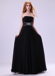 Avondjurken A-Lijn/Prinses Strapless Vloerlengte Chiffon Avondjurken met Roes Kraal (017014385) Avondjurken A-Lijn/Prinses Strapless Vloerlengte Chiffon Avondjurken met Roes Kraal (017014385)
