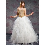 bal Cœur Longeur au sol Organza Robe de Bal de Promo avec Brodé (018019131)