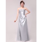 Gaine Cœur Longeur au sol Charmeuse Robe de Soirée avec Ondulé (017014011)