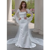 Sirene Cœur Traîne Watteau Satin Tulle Robe de Mariée avec Dentelle Perlé (002004482)