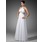 Empire Col rond Traine longue mousseline de soie Robe de Bal de Promo avec Ondulé Brodé (018002320)