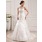 Sirene Col rond Traine courte Satin Tulle Robe de Mariée avec Dentelle (002019530)