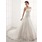 Ligne-A/Princesse Sans bretelles Traîne Chapelle Satin Dentelle Robe de Mariée avec Perlé (002011586)