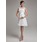 Coupe droite Col rond Mi-longues Organza Satin Robe de Mariée avec pétales (002011489)