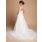 Ligne-A/Princesse Col V Traîne Chapelle Organza Satin Robe de Mariée avec Ondulé Dentelle Perlé (002000378)