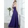 Ligne-A/Princesse Col V Longeur au sol Mousseline Robe de Bal de Promo avec Ondulé Brodé (018004956)