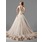 Ligne-A/Princesse Bretelles autour du cou Traîne Chapelle Satin Tulle Robe de Mariée avec Dentelle Perlé (002000154)