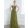 A-Lijn/Prinses Een-Schouder Lange Sleep Chiffon Avondjurk met Roes Kraal Van Toepassing (017002582)
