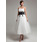 Ligne-A/Princesse Sans bretelles Longueur cheville Satin Tulle Robe de Mariée avec Dentelle Echarpes (002011609)